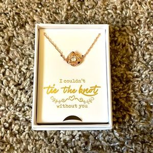 DHQH Jewelry Bridesmaid gift bracelets, rose gold, knot design, set of four NWT